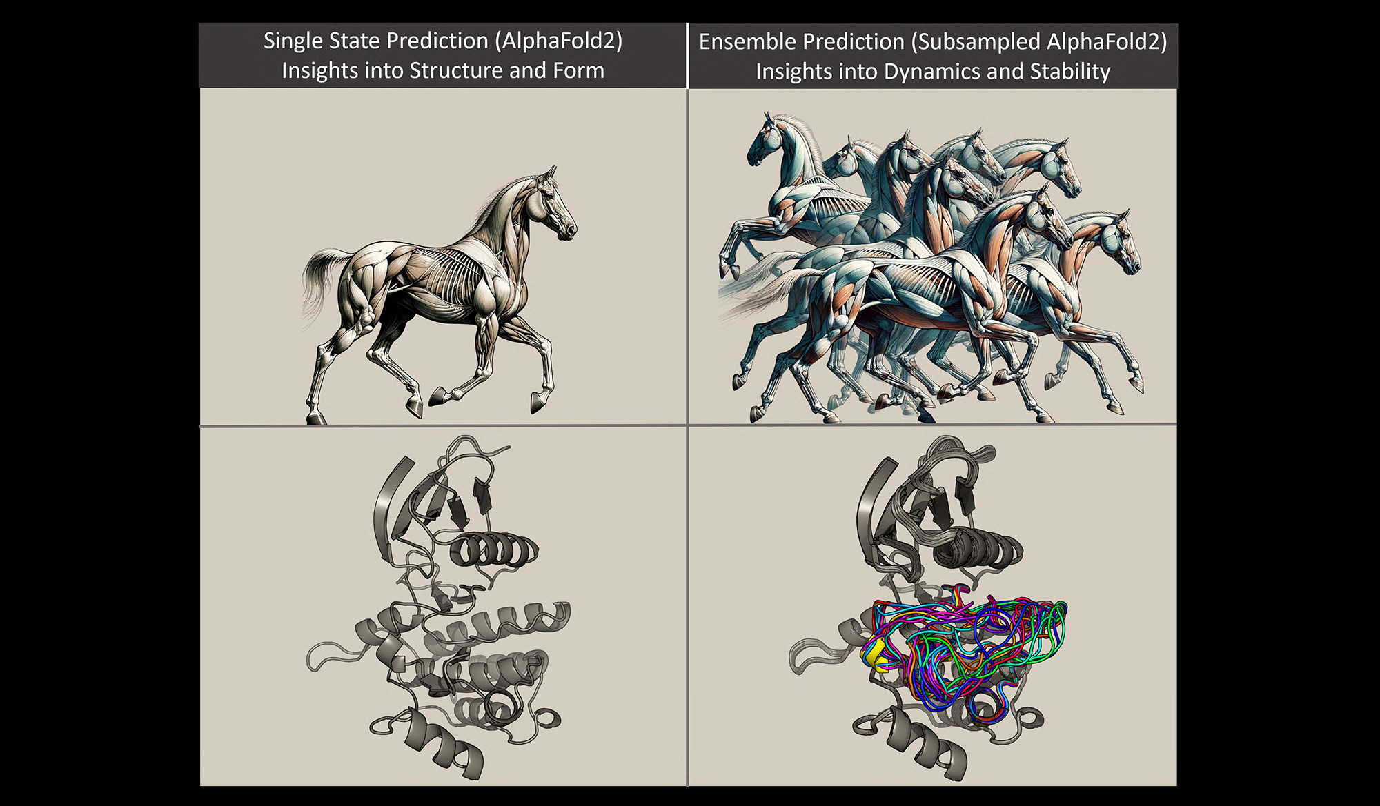 protein graphic using horse analogy